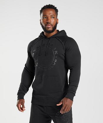 Pánské Mikiny S Kapucí Gymshark Legacy Černé | CZ 2702LIS